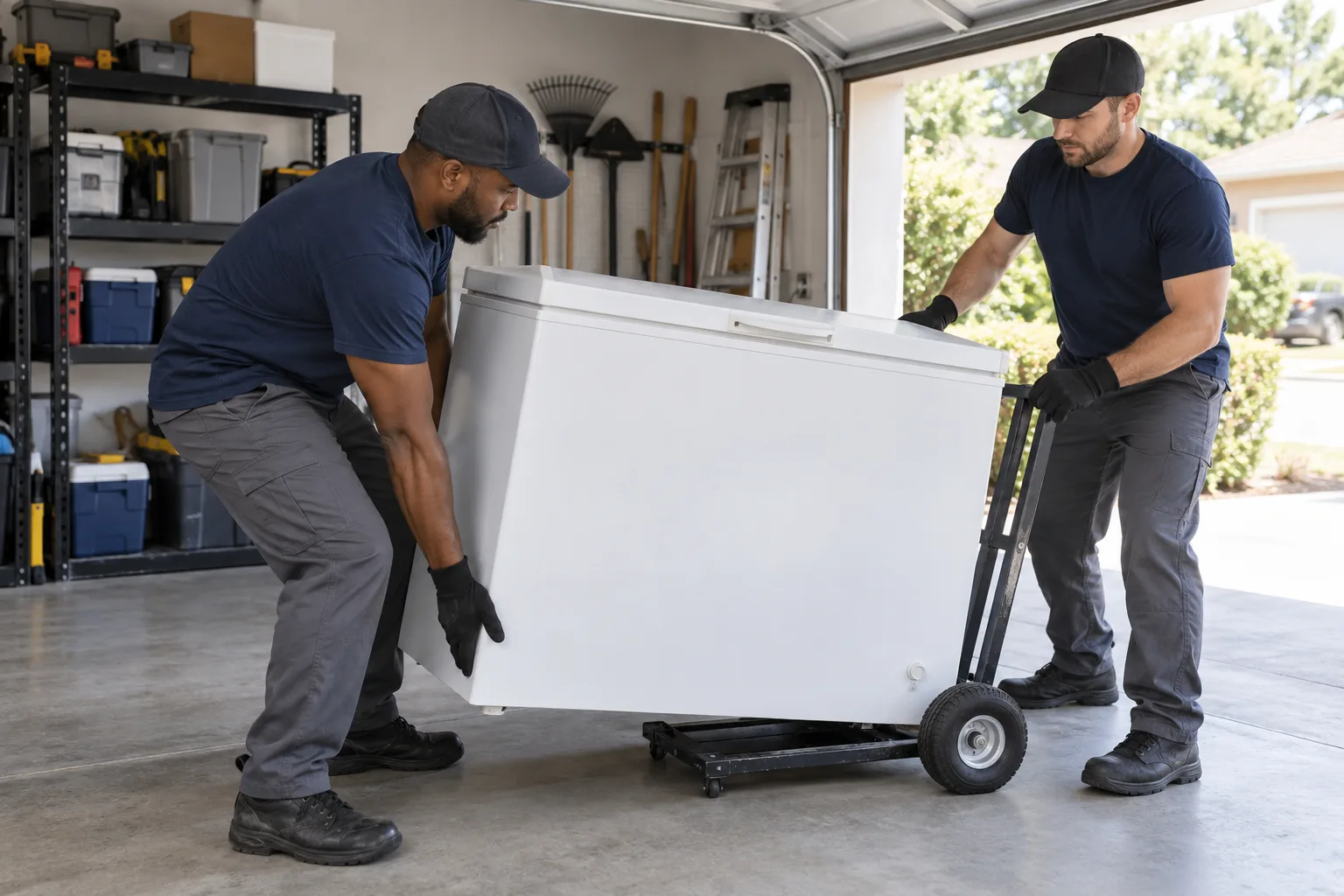 Freezer Removal service in progress