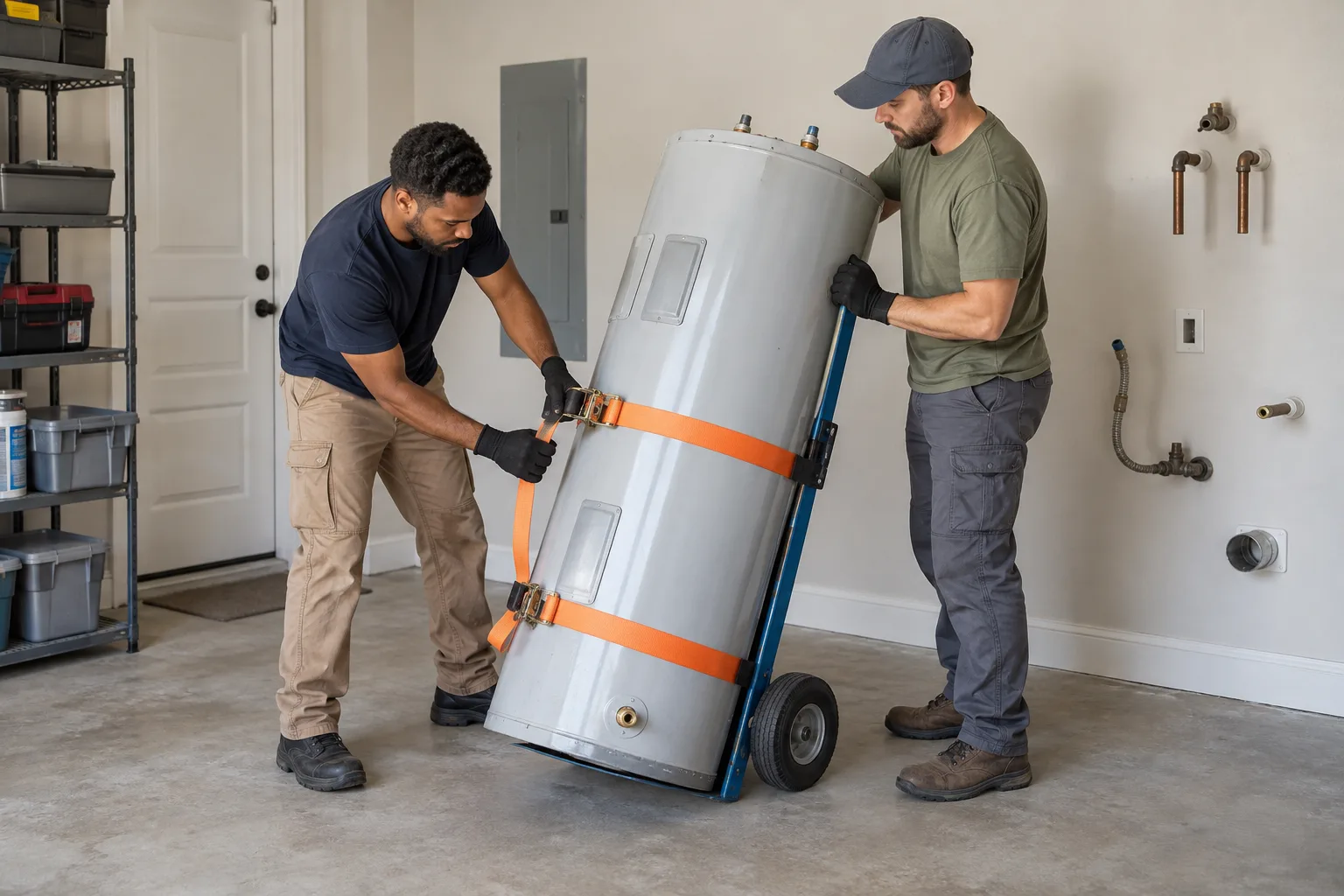 Water Heater Removal service in progress